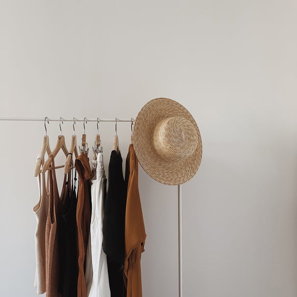 Rack of Minimalist Clothing 